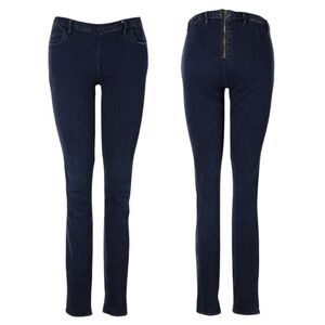 Madewell Back Zip Flat Front Dark Wash Stretchy Skinny Jeggings Jeans Size 27